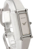 Gucci Watches Quartz 1500L Stainless Steel , Stainless Steel Silver Square face bangle Silver dial Women
