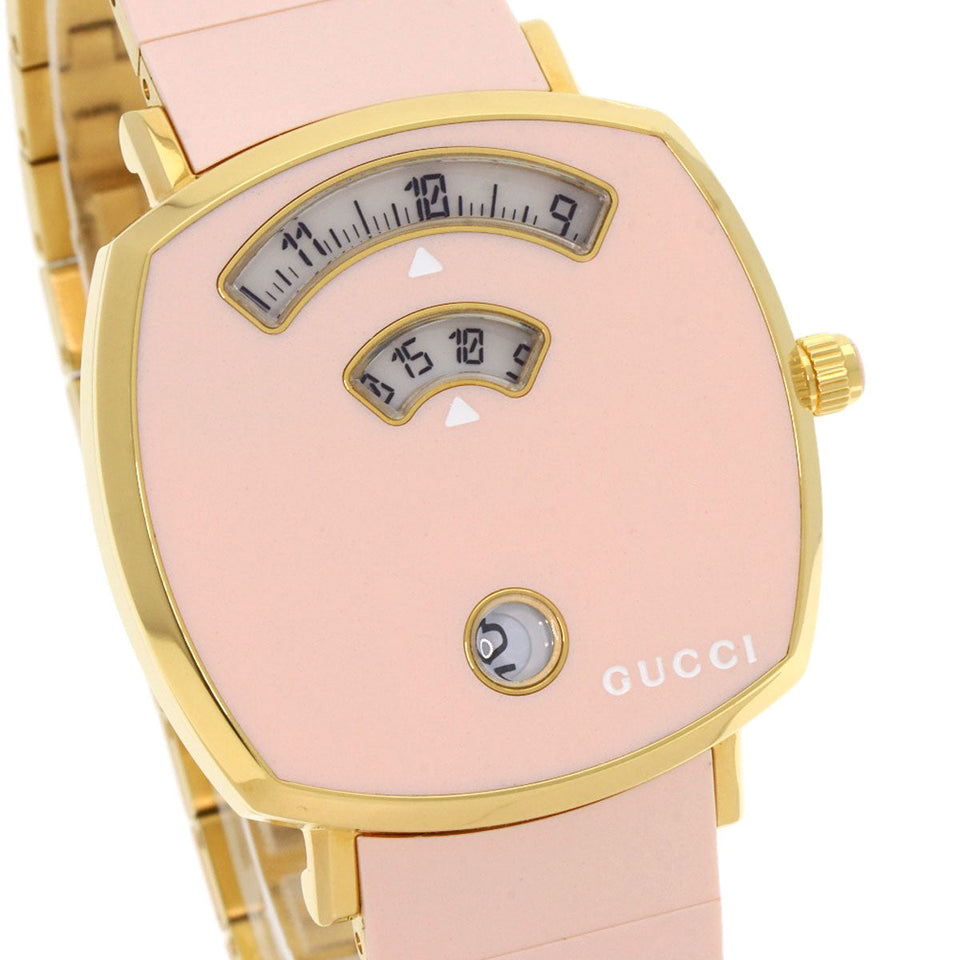 Gucci Watches Quartz YA157.4 Gold Plated , Gold Plated pink grip pink dial Women