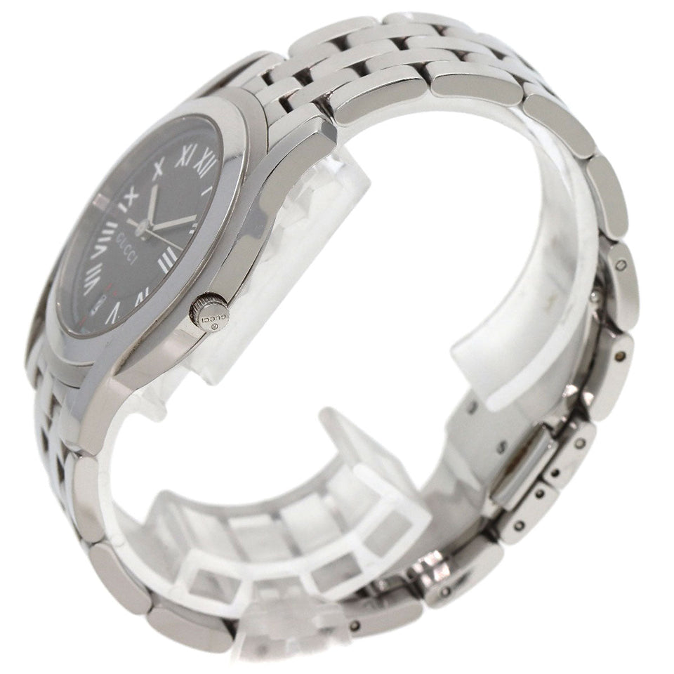 Gucci Watches Quartz 5500M Stainless Steel , Stainless Steel Silver Round face gray dial mens