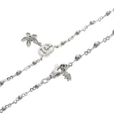 Gucci Necklace K18WG Silver GG Flora Diamond
