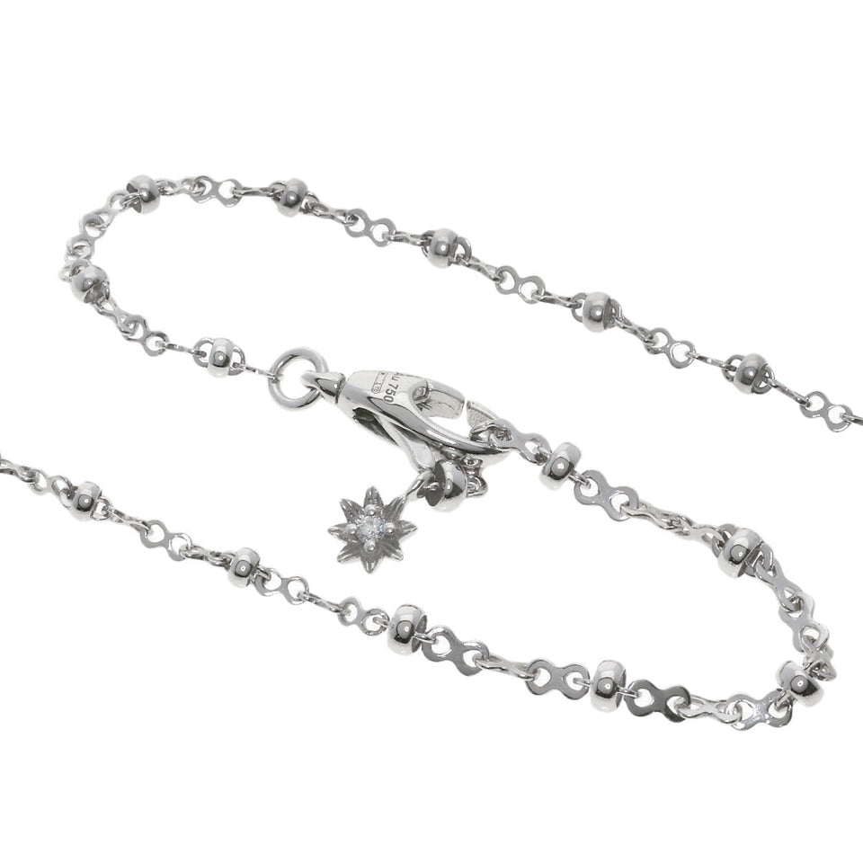 Gucci Necklace K18WG Silver GG Flora Diamond