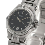 Gucci Watches Quartz 9040L Stainless Steel Silver Round face black dial