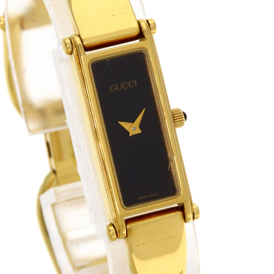 Gucci Watches Quartz 1500L Gold Plated gold Square face black dial