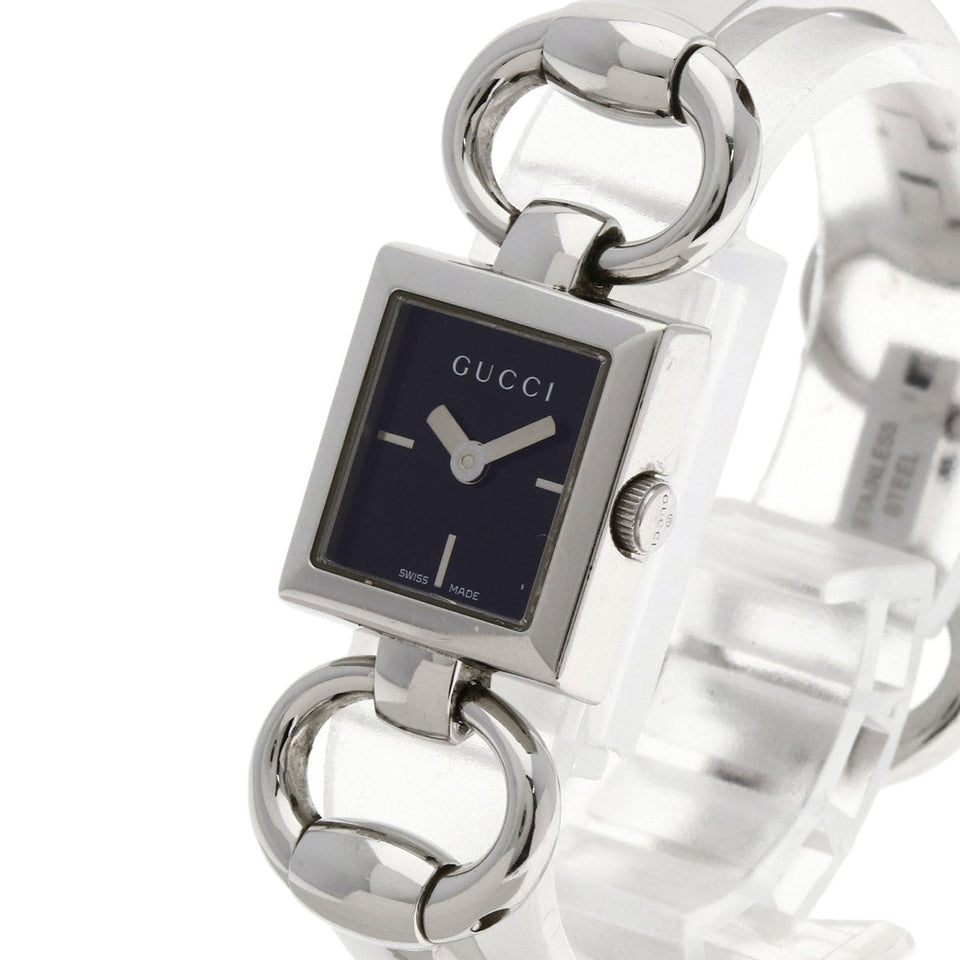 Gucci Watches Quartz 120 Stainless Steel Silver Tornavoni black dial