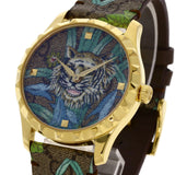 Gucci Watches Quartz YA1264187 Gold Plated gold G Timeless Tiger Motif Tiger pattern dial