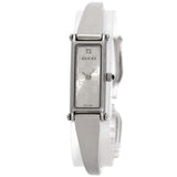 Gucci Watches Quartz 1500L Stainless Steel Silver GG square face bangle Silver dial