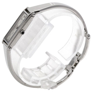 Gucci Watches Quartz 1500L Stainless Steel Silver GG square face bangle Silver dial