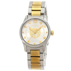 Gucci Watches Quartz 126.5 Stainless Steel gold G Timeless Cat Silver dial