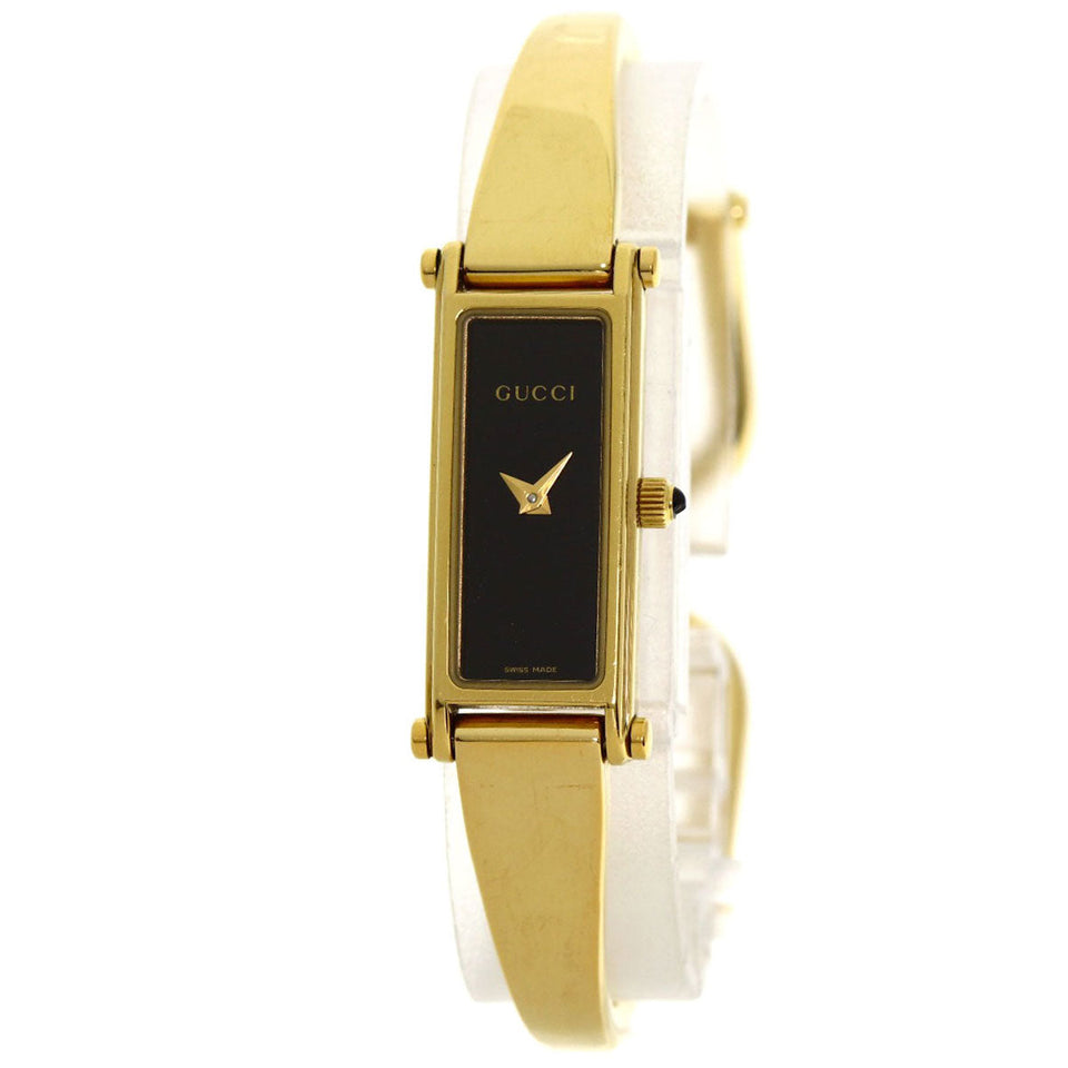 Gucci Watches Quartz 1500L Gold Plated gold Square face black dial