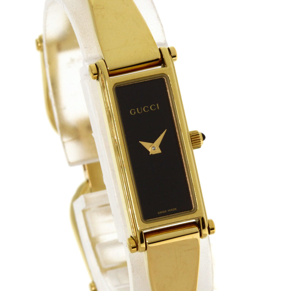 Gucci Watches Quartz 1500L Gold Plated gold Square face black dial