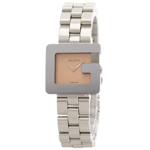 Gucci Watches Quartz 3600L Stainless Steel Silver G square face pink dial