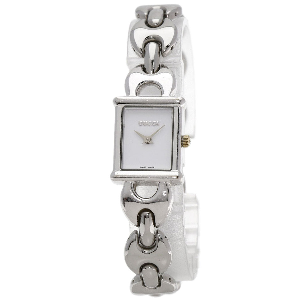 Gucci Watches Quartz 1800L Stainless Steel Silver Square face white dial
