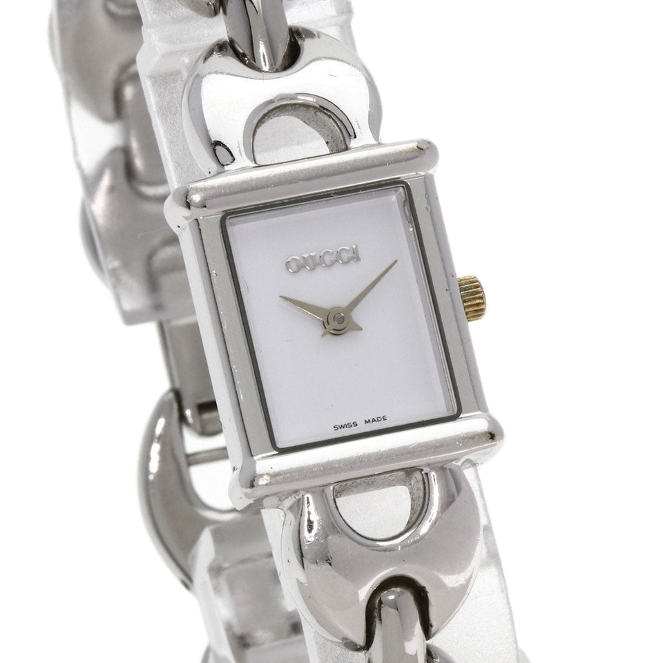 Gucci Watches Quartz 1800L Stainless Steel Silver Square face white dial