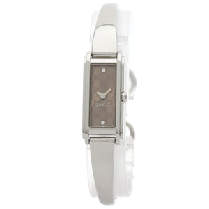 Gucci Watches Quartz 109 Stainless Steel Silver GG square face Brown dial