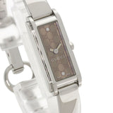Gucci Watches Quartz 109 Stainless Steel Silver GG square face Brown dial