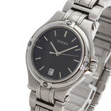 Gucci Watches Quartz 9040M Stainless Steel Silver Round face black dial