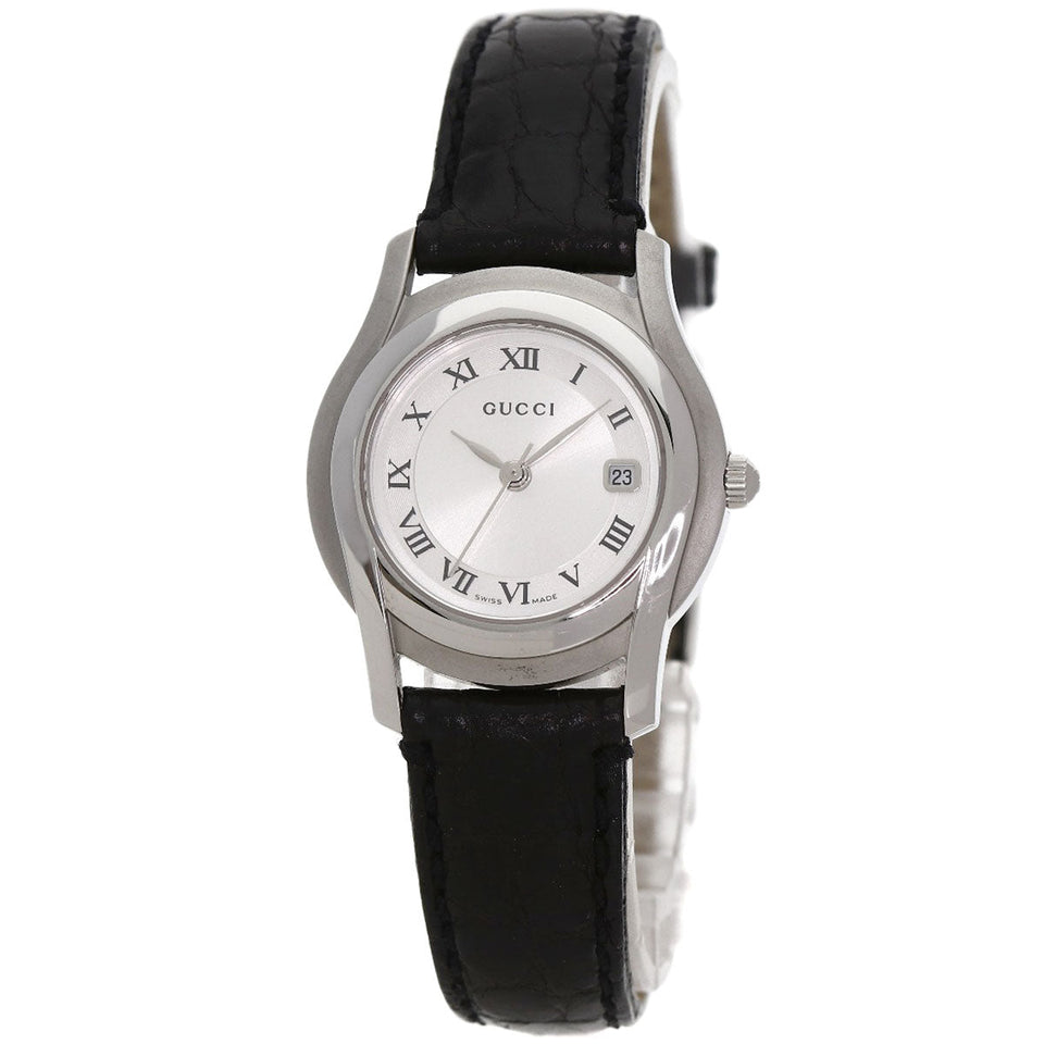 Gucci Watches Quartz 5500L Stainless Steel Silver Round face Silver dial