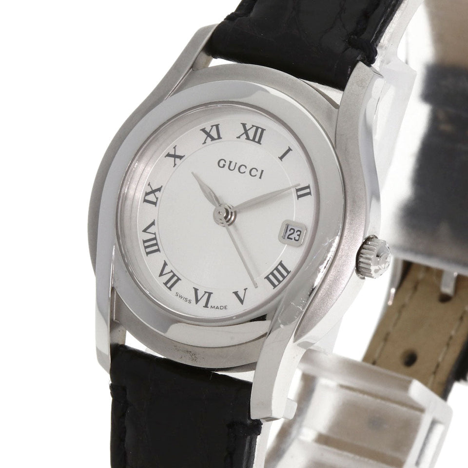 Gucci Watches Quartz 5500L Stainless Steel Silver Round face Silver dial
