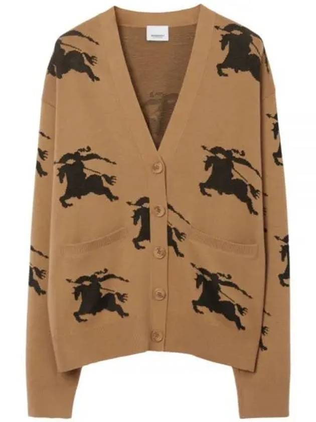 Luxury Burberry EKD Cotton Silk Cardigan Camel