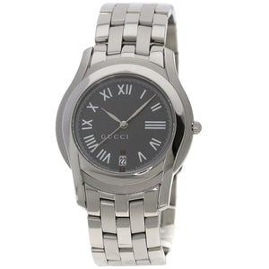 Gucci Watches Quartz 5500M Stainless Steel Silver Round face gray dial