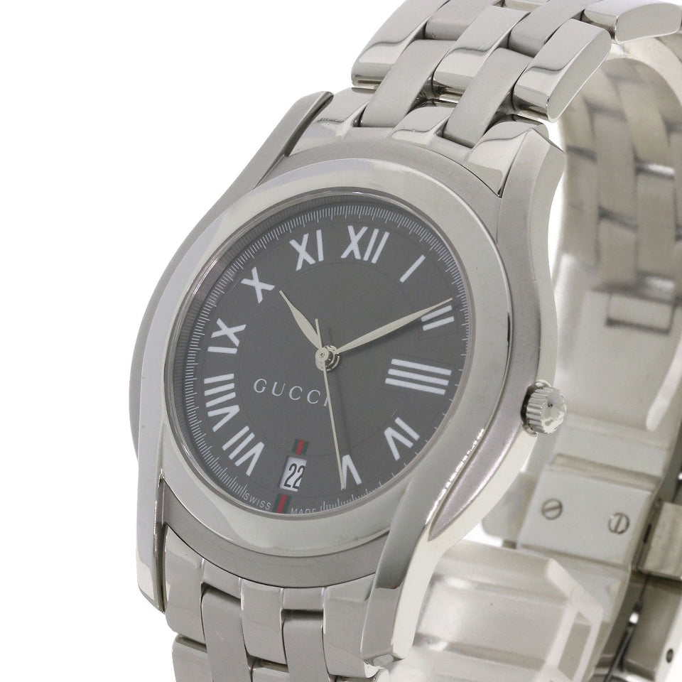 Gucci Watches Quartz 5500M Stainless Steel Silver Round face gray dial