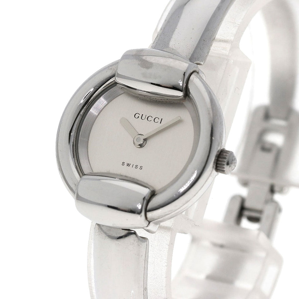 Gucci Watches Quartz 1400L Stainless Steel Silver Round face Silver dial