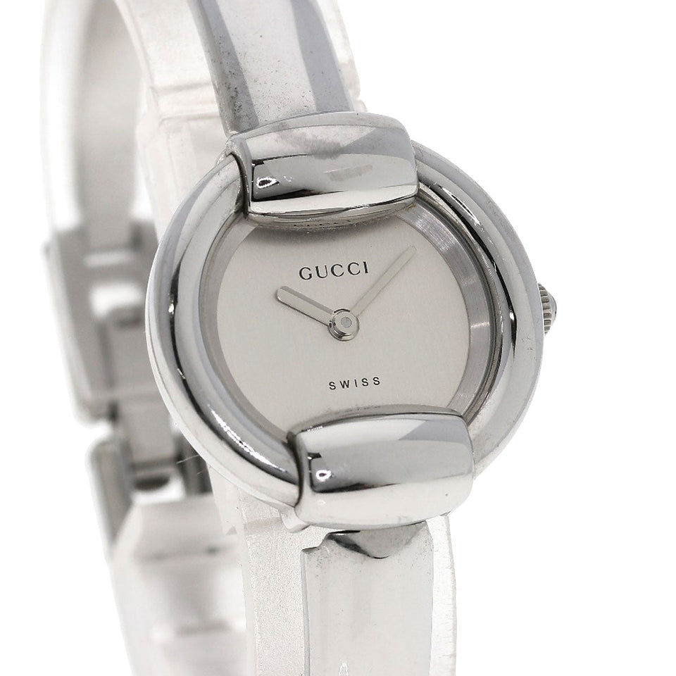Gucci Watches Quartz 1400L Stainless Steel Silver Round face Silver dial