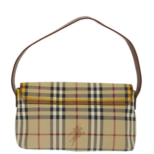 Luxury Burberry Nova Check Shoulder Bag PVC Beige Brown Auth 70944