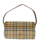 Luxury Burberry Nova Check Shoulder Bag PVC Beige Brown Auth 70944
