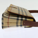 Luxury Burberry Nova Check Shoulder Bag PVC Beige Brown Auth 70944
