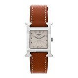 Hermes Stainless Steel Epsom 21mm Heure H Hour Quartz Watch Gold