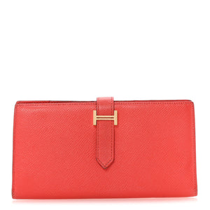 Hermes Epsom Tri-Fold Bearn Gusset Wallet Rose Jaipur