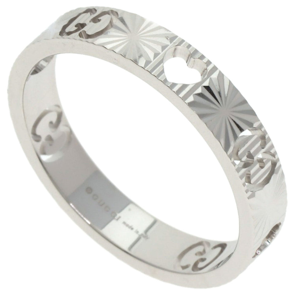 Gucci Ring K18WG Silver Icon Heart #21