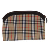 Luxury BurberrySs Nova Check Clutch Bag Canvas Beige Auth 72157