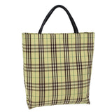 Luxury Burberry Nova Check Tote Bag Nylon Yellow Auth 72168