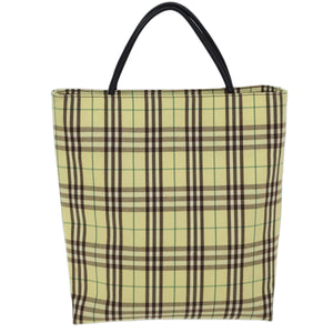 Luxury Burberry Nova Check Tote Bag Nylon Yellow Auth 72168