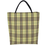 Luxury Burberry Nova Check Tote Bag Nylon Yellow Auth 72168