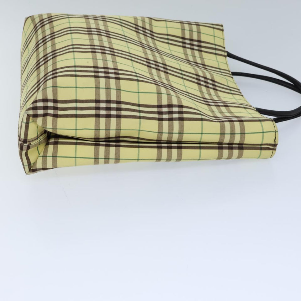 Luxury Burberry Nova Check Tote Bag Nylon Yellow Auth 72168