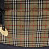 Luxury Burberry Nova Check Tote Bag Canvas Beige Black Auth 72354