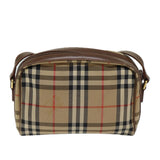 Luxury Burberry Nova Check Shoulder Bag Canvas Beige Auth 72502