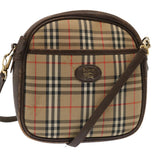 Luxury BurberrySs Nova Check Shoulder Bag Canvas Beige Auth 72616