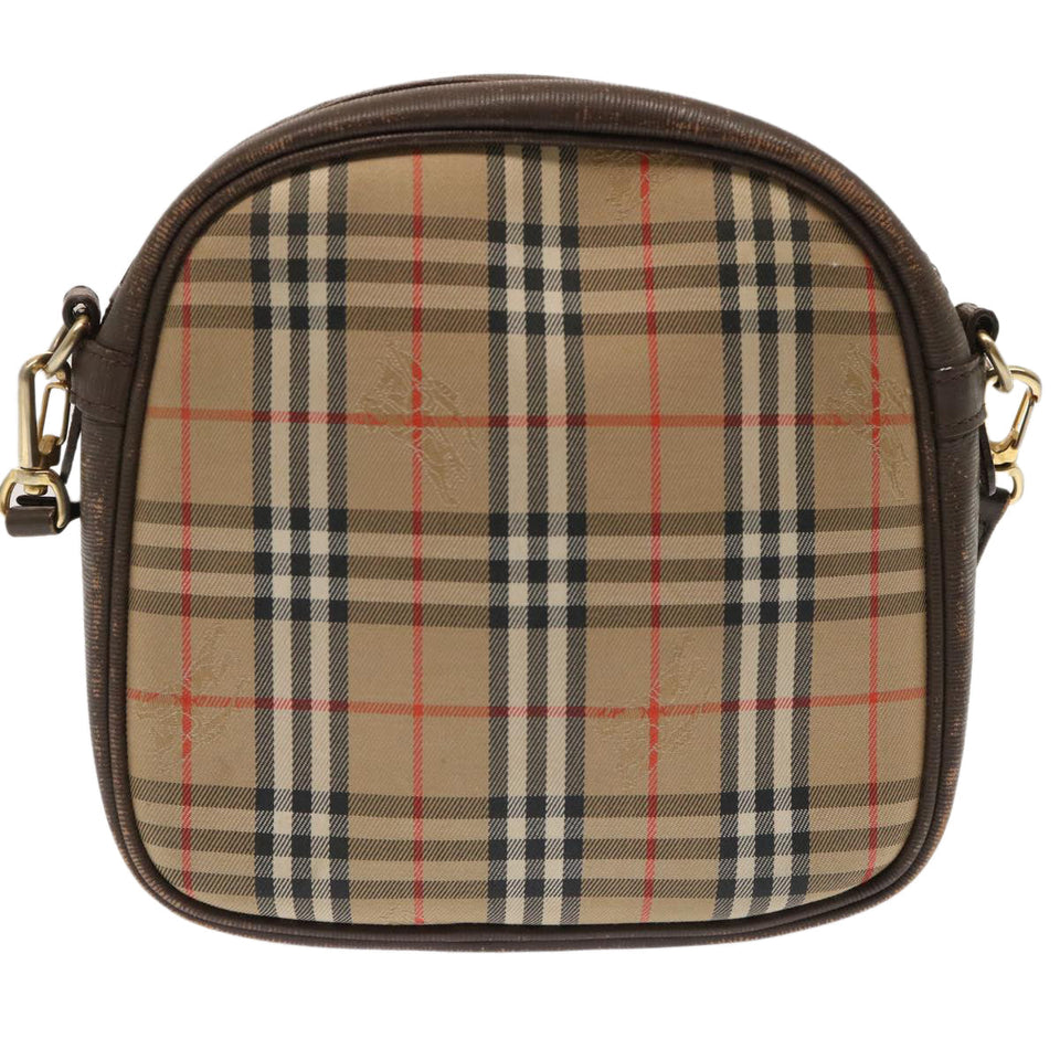 Luxury BurberrySs Nova Check Shoulder Bag Canvas Beige Auth 72616