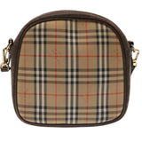 Luxury BurberrySs Nova Check Shoulder Bag Canvas Beige Auth 72616