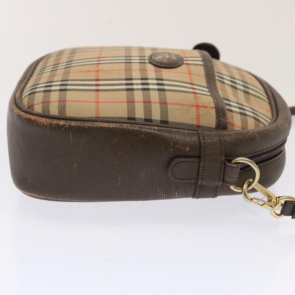 Luxury BurberrySs Nova Check Shoulder Bag Canvas Beige Auth 72616
