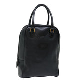 Luxury BurberrySs Shoes case Hand Bag Leather Black Auth 72670