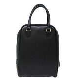 Luxury BurberrySs Shoes case Hand Bag Leather Black Auth 72670