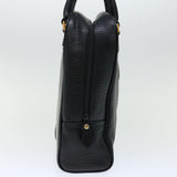 Luxury BurberrySs Shoes case Hand Bag Leather Black Auth 72670