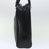 Luxury BurberrySs Shoes case Hand Bag Leather Black Auth 72670