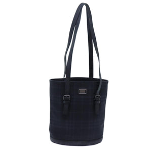 Luxury Burberry Nova Check Shoulder Bag Canvas Navy Auth 72748