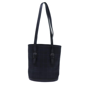 Luxury Burberry Nova Check Shoulder Bag Canvas Navy Auth 72748